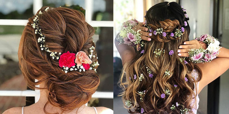 Bridal Floral Hairstyles that are Quick and Simple